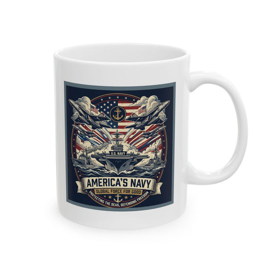 U.S. Navy Defending Freedom Ceramic Mug (11oz, 15oz)