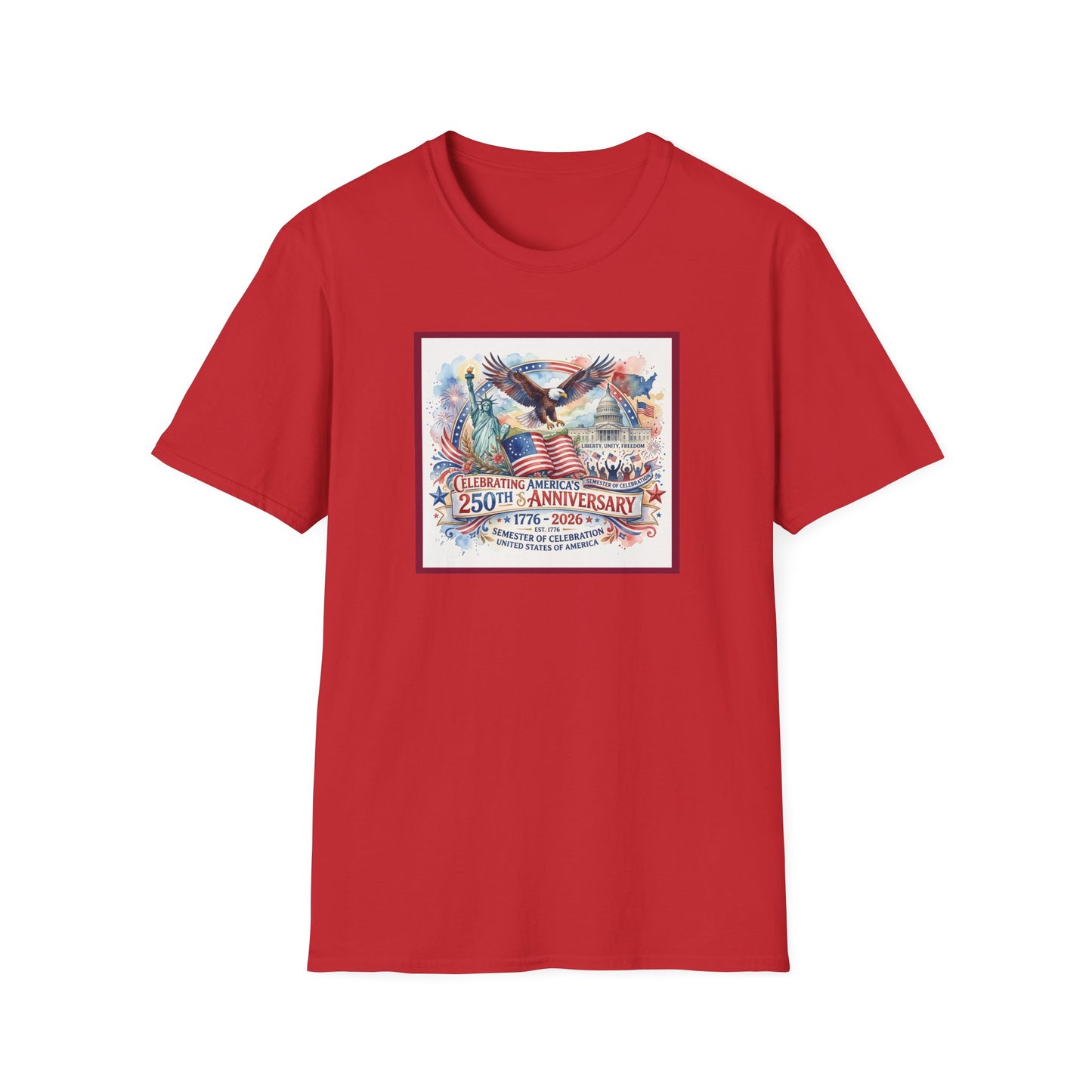 America 250: Watercolor Unisex Softstyle T-Shirt
