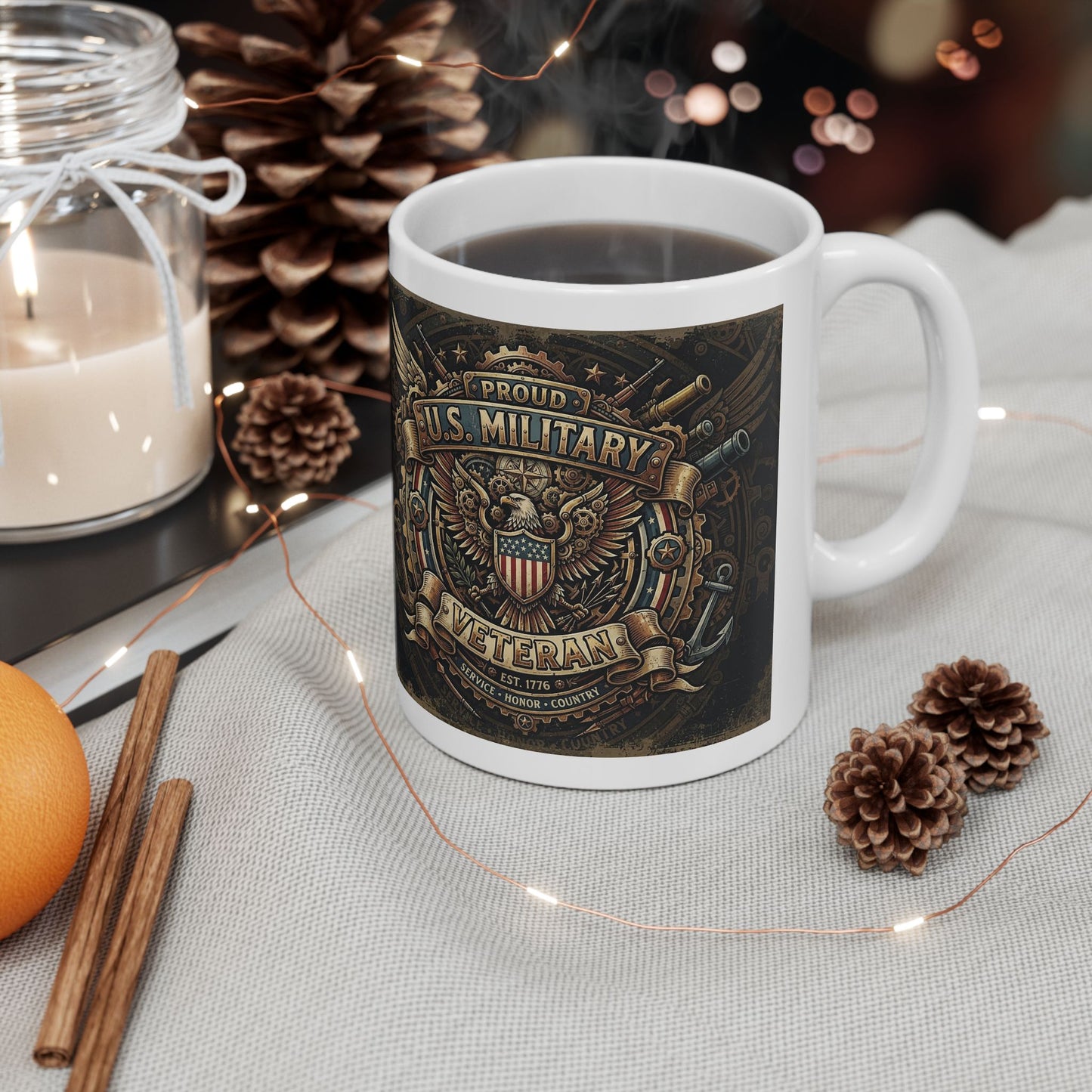 Steampunk-style U.S. Military Veteran Ceramic Mug (11oz, 15oz)