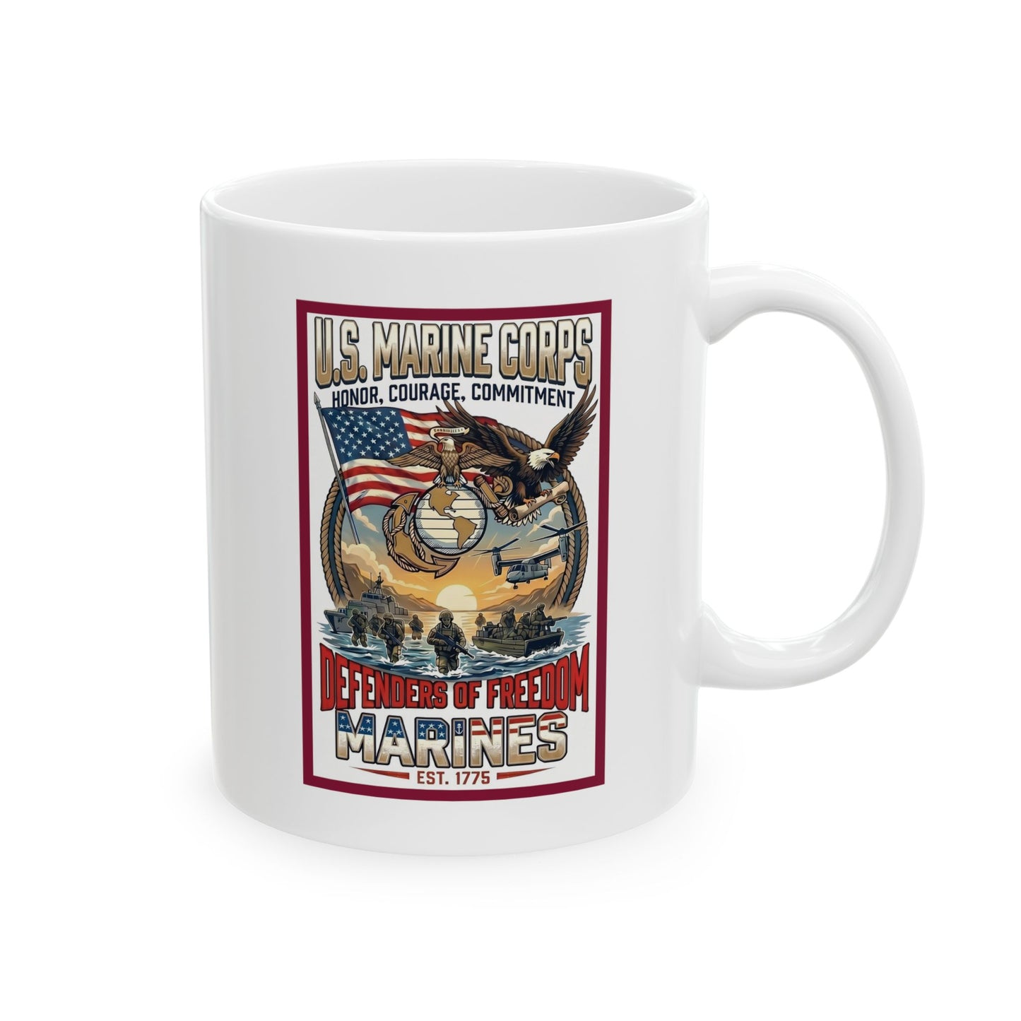 U.S. Marine Corps Honor, Courage, Commitment Ceramic Mug (11oz, 15oz)