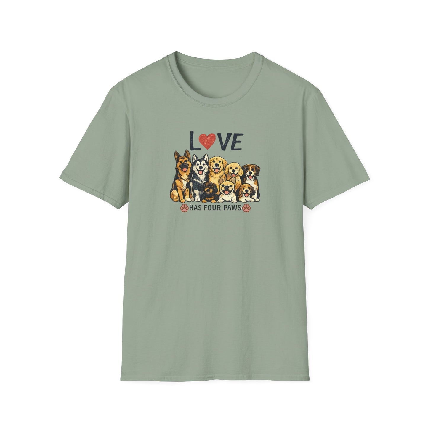 Love Has Four Paws Unisex Softstyle T-Shirt