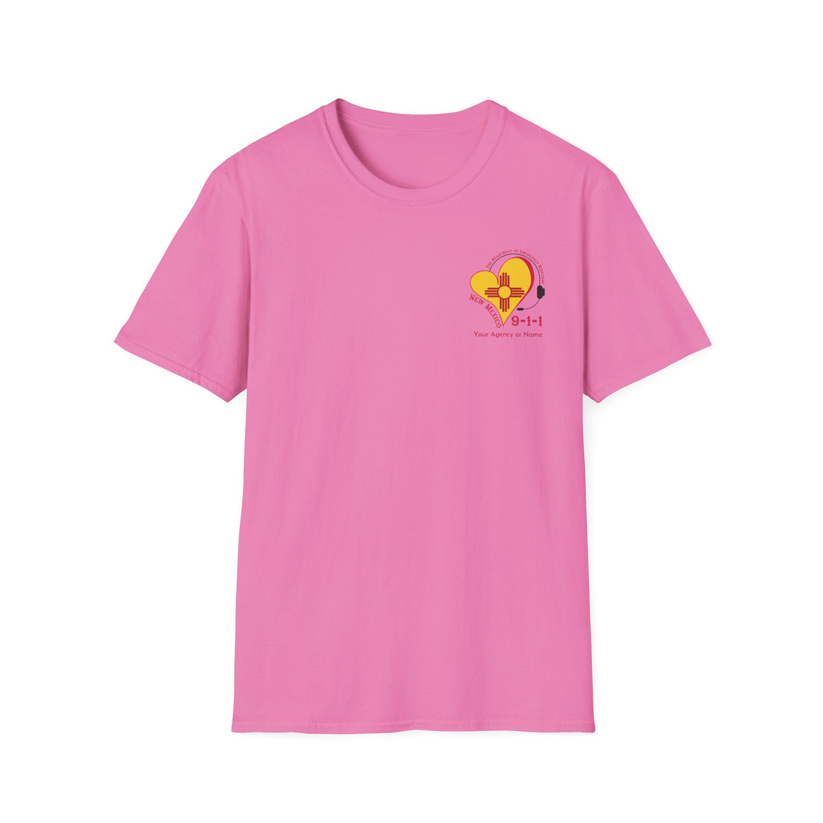 New Mexico 911 Heartbeat (Pocket Personalized) Unisex Softstyle T-Shirt