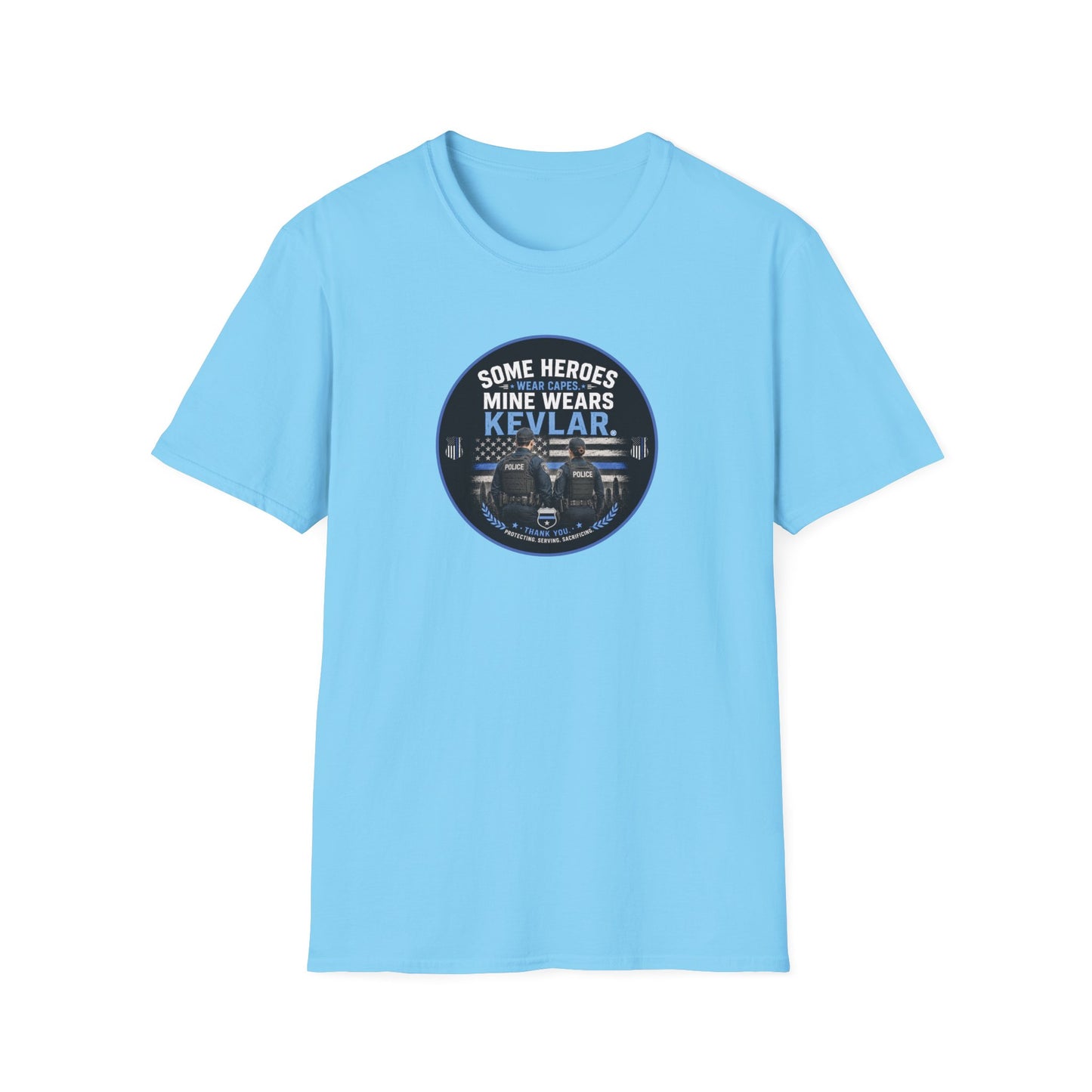 Police: My Hero Wears Kevlar Unisex Softstyle T-Shirt