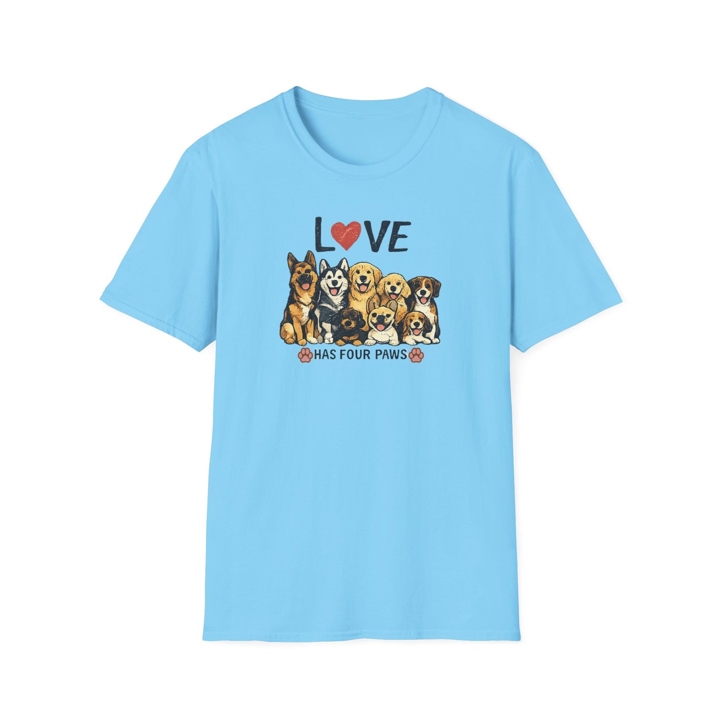 Love Has Four Paws Unisex Softstyle T-Shirt