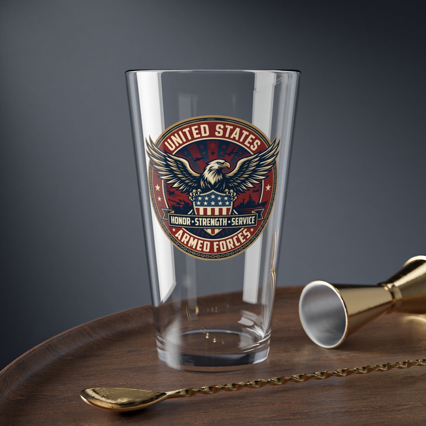 U.S. Armed Forces Patriotic Mixing Glass — 16oz