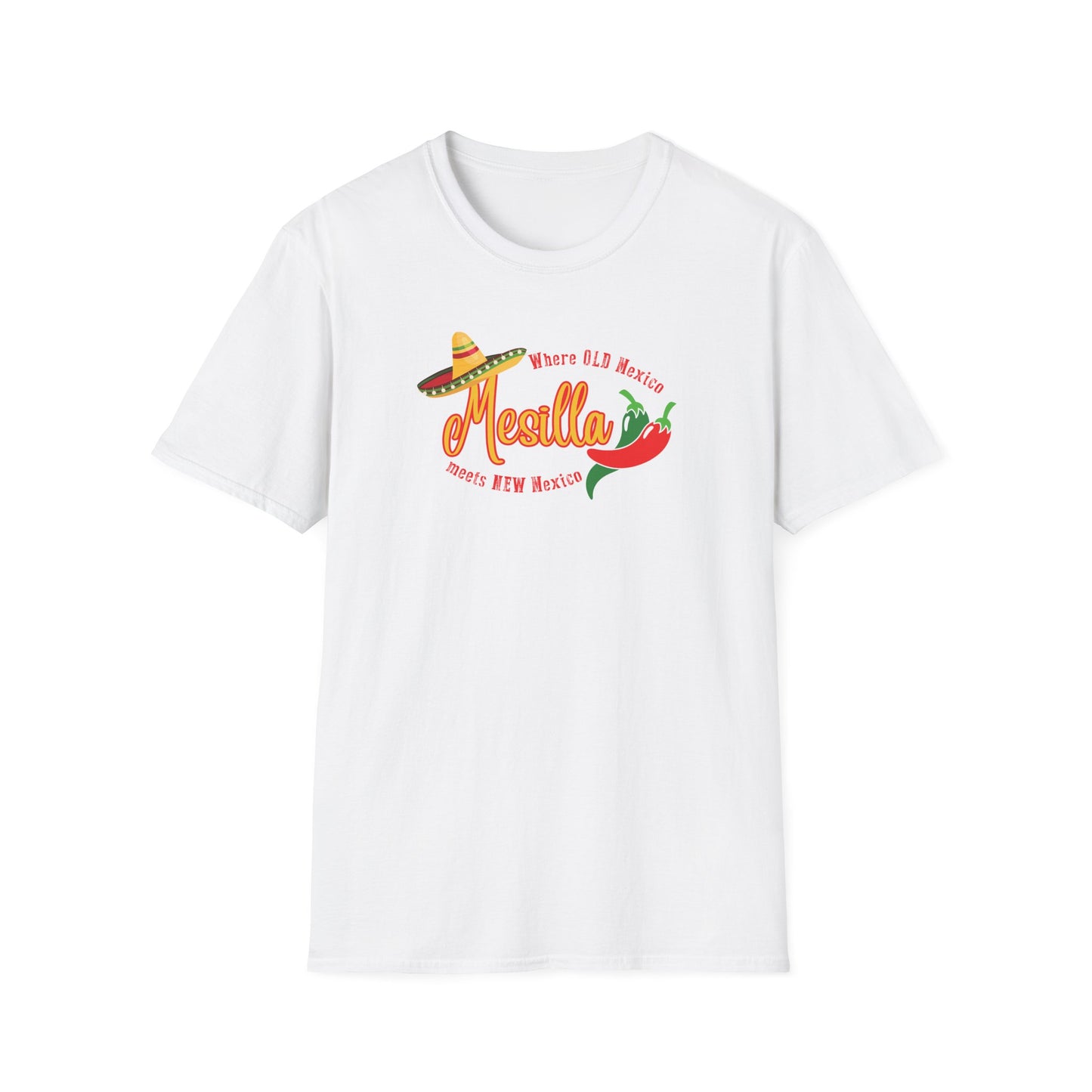 Where Old Mexico Meets New Mexico Unisex Softstyle T-Shirt