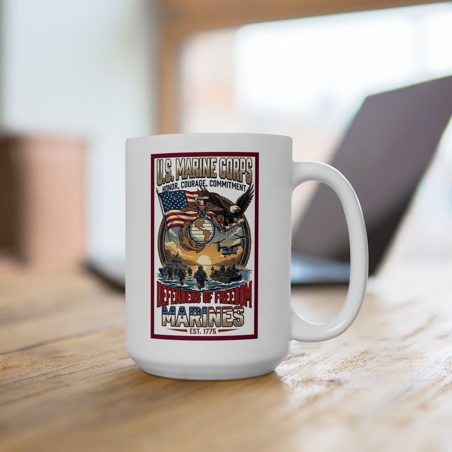 U.S. Marine Corps Honor, Courage, Commitment Ceramic Mug (11oz, 15oz)