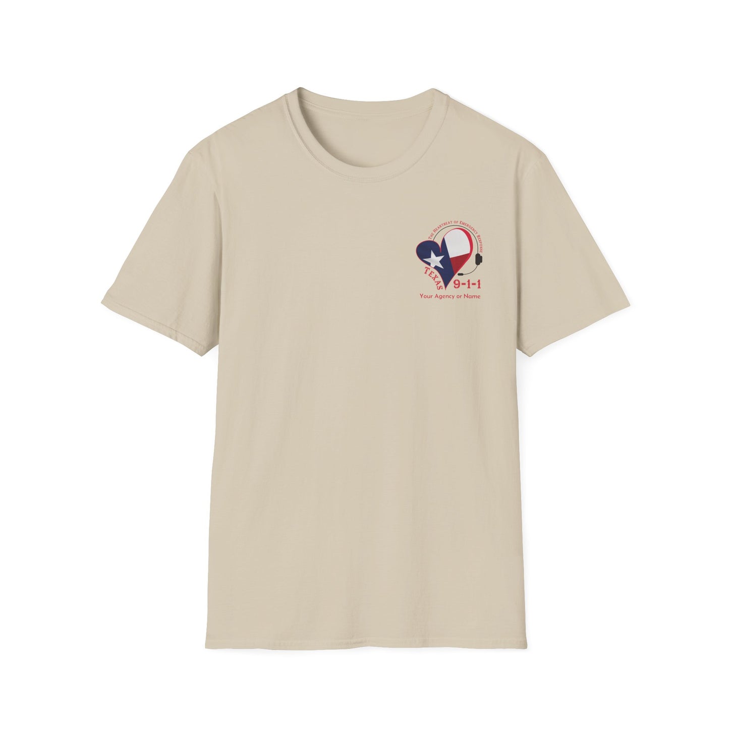 Texas 911 Heartbeat (Pocket Personalized) Unisex Softstyle T-Shirt
