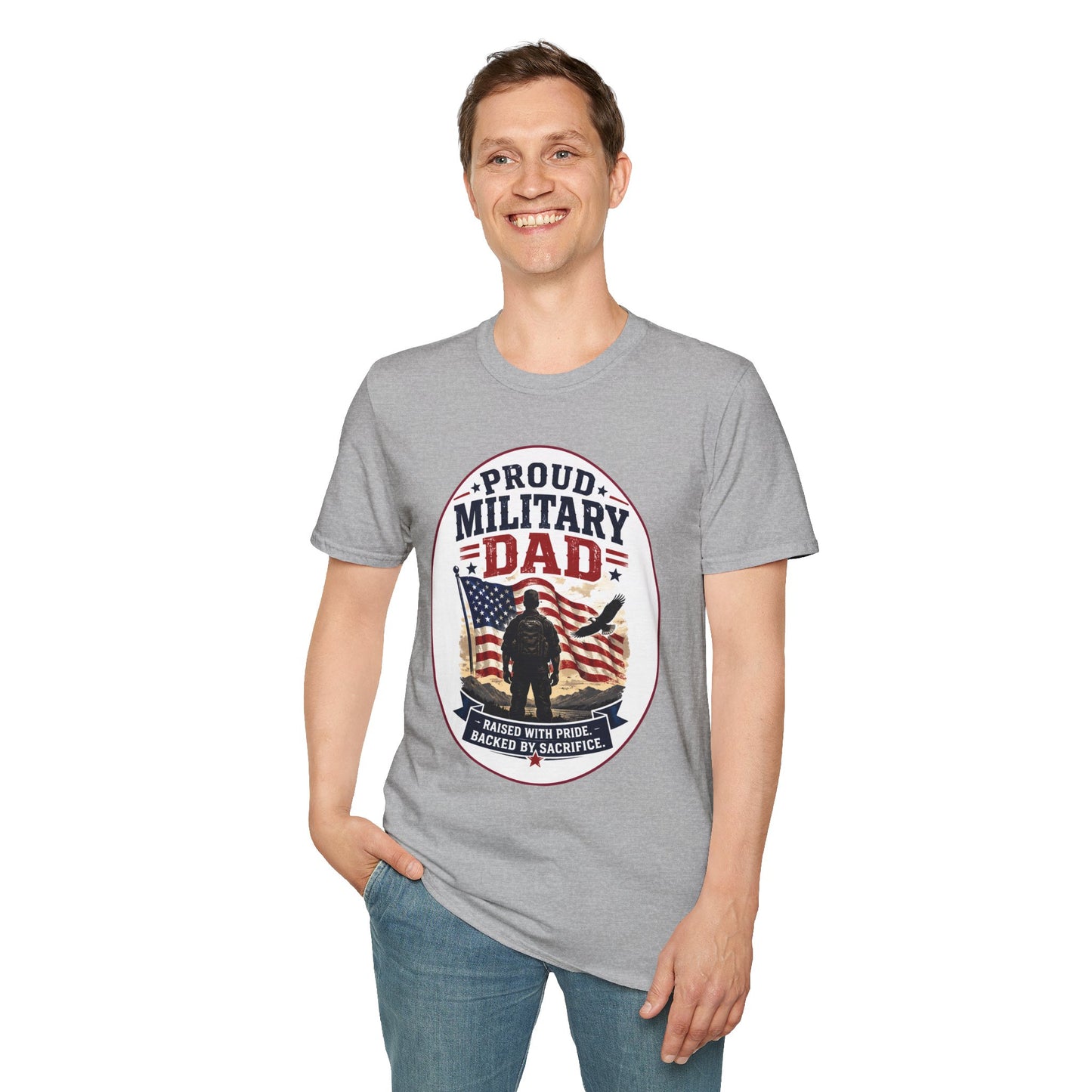 Proud Military Dad Unisex Softstyle T-Shirt
