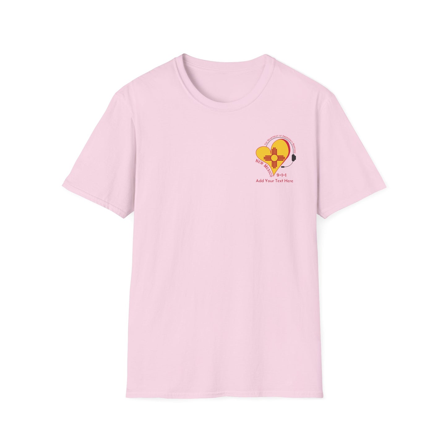 New Mexico 911 Heartbeat (Pocket Personalized) Unisex Softstyle T-Shirt