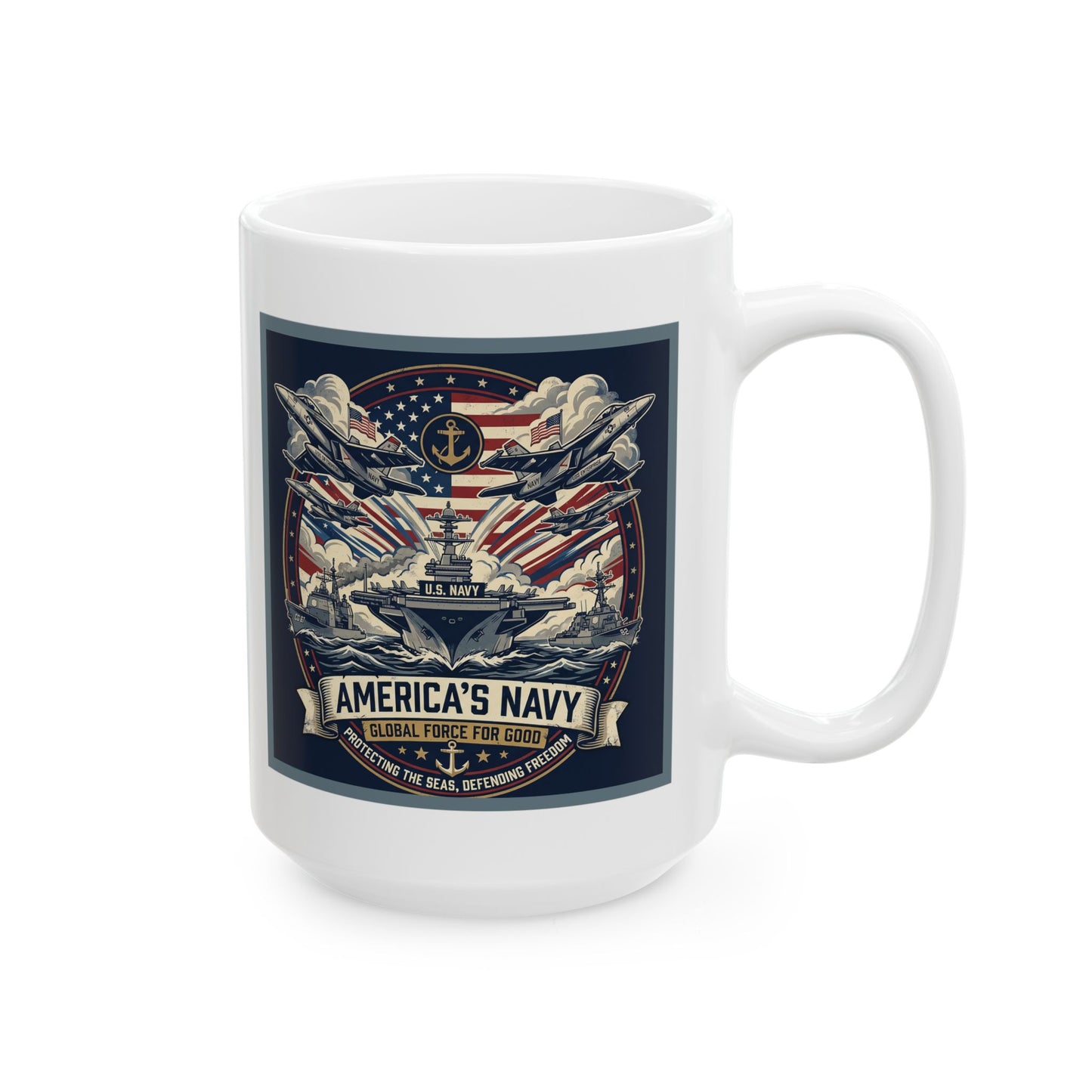 U.S. Navy Defending Freedom Ceramic Mug (11oz, 15oz)