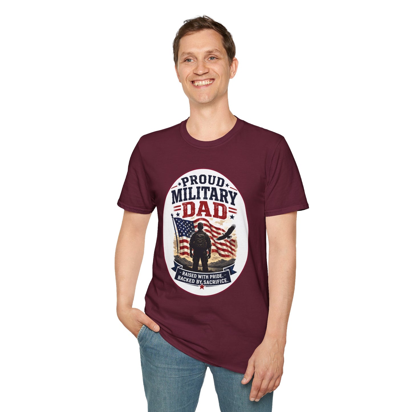 Proud Military Dad Unisex Softstyle T-Shirt