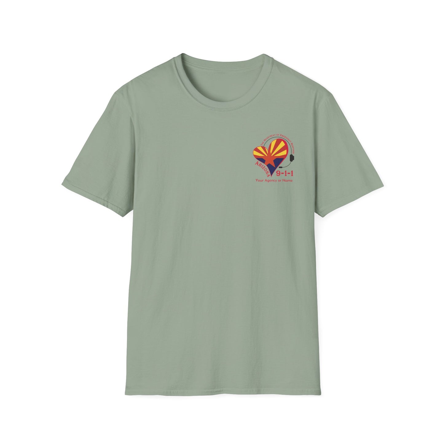 Arizona 911 Heartbeat (Pocket Personalized) Unisex Softstyle T-Shirt
