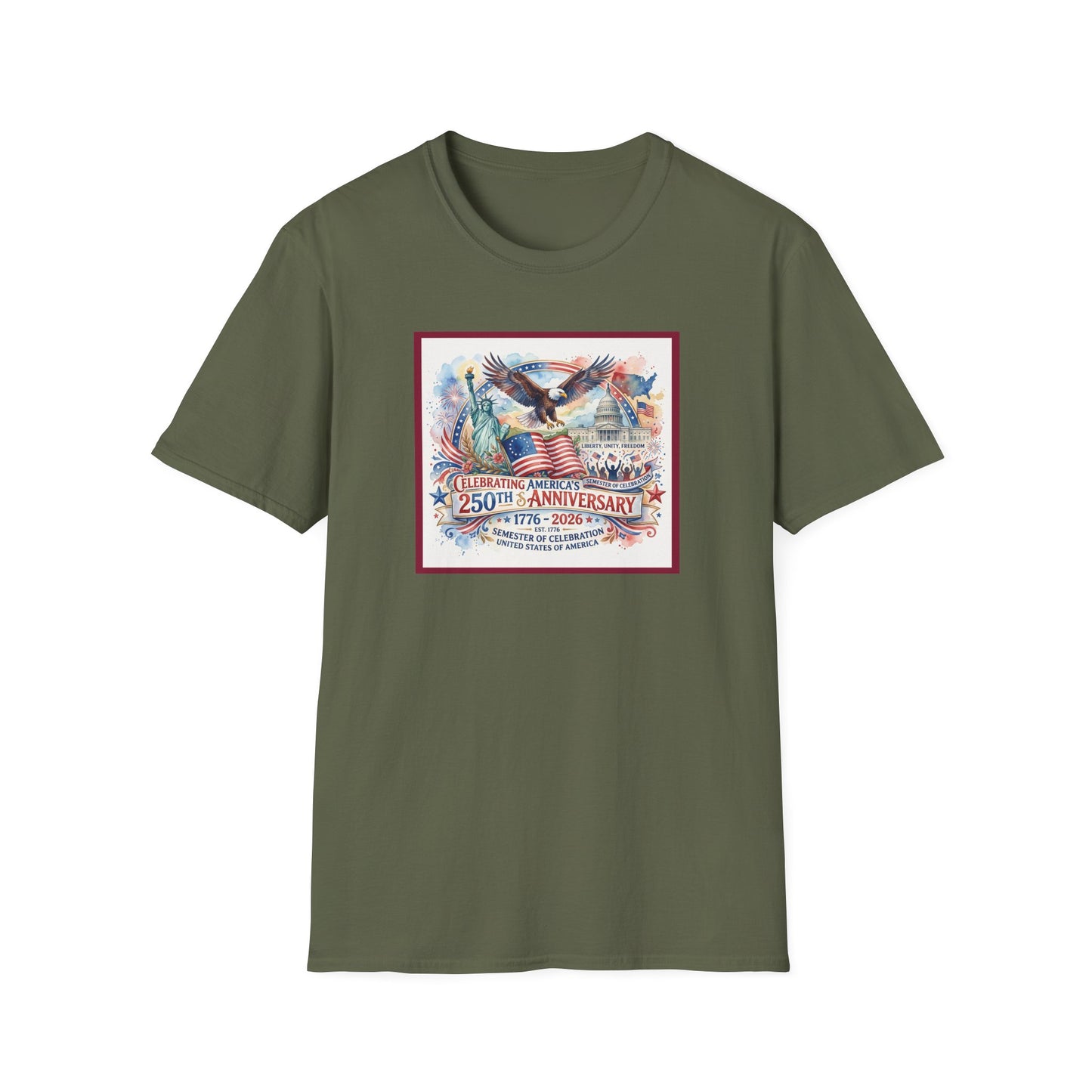 America 250: Watercolor Unisex Softstyle T-Shirt