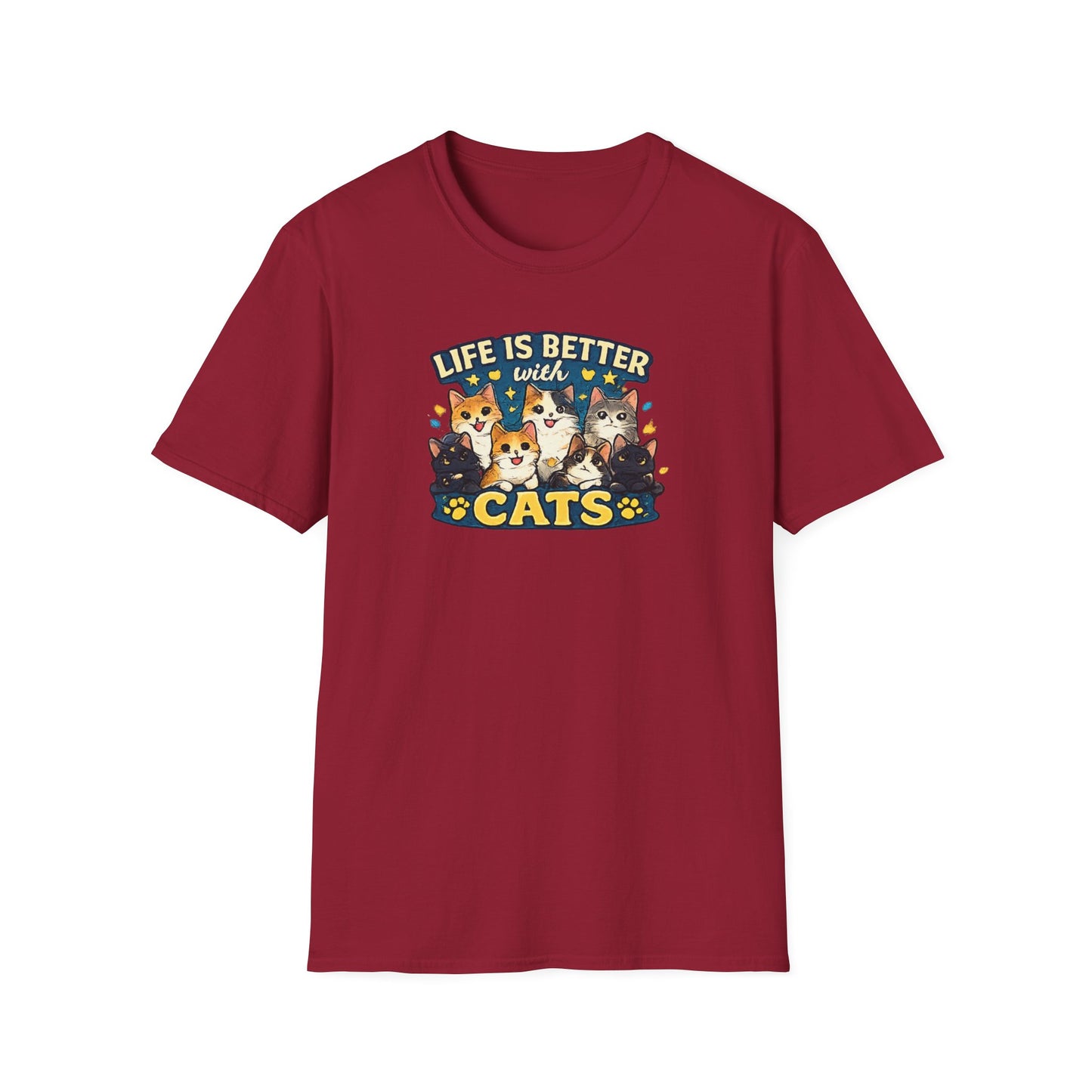 Life is Better with Cats Unisex Softstyle T-Shirt