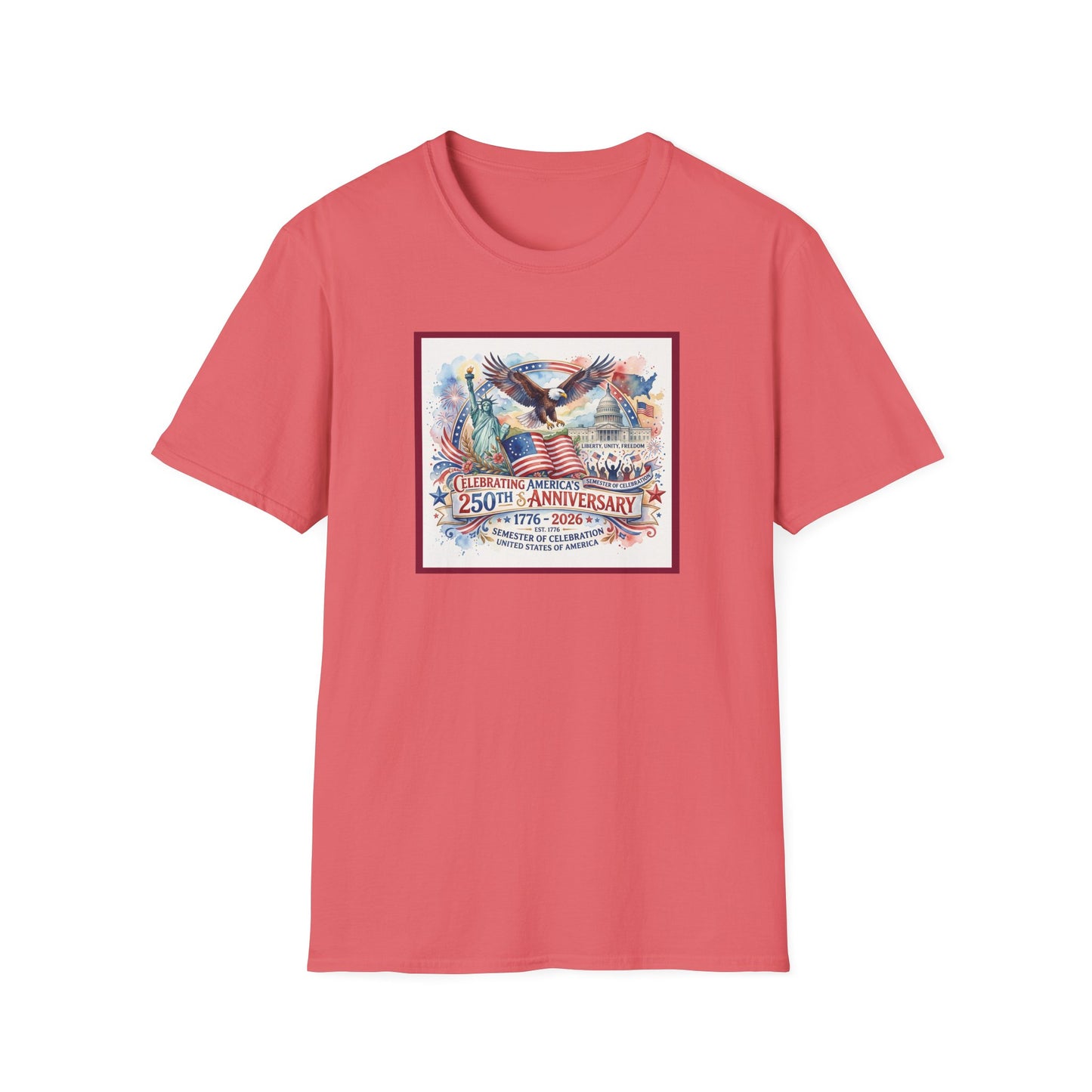 America 250: Watercolor Unisex Softstyle T-Shirt
