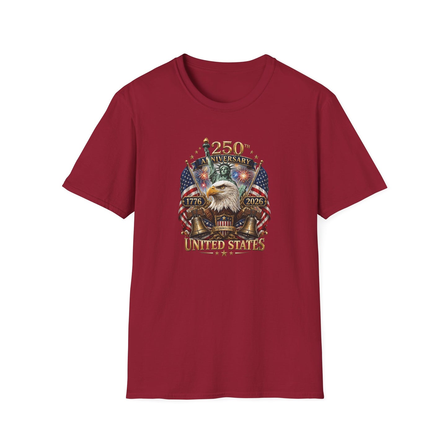 America 250: United States Eagle and Liberty Unisex Softstyle T-Shirt