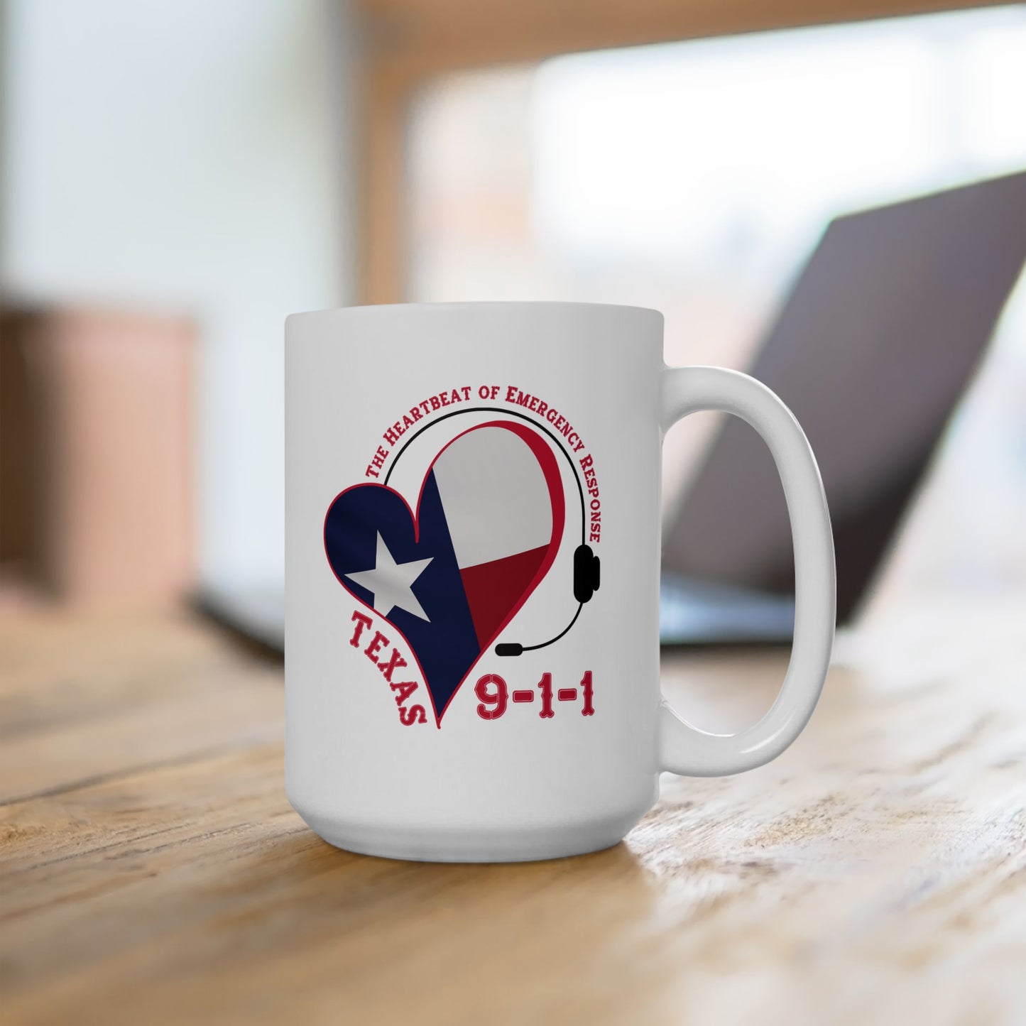 Texas 911 Heartbeat Ceramic Mug (11oz, 15oz)