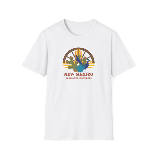 Land of Enchantment - Roadrunner & Cactus Unisex Softstyle T-Shirt