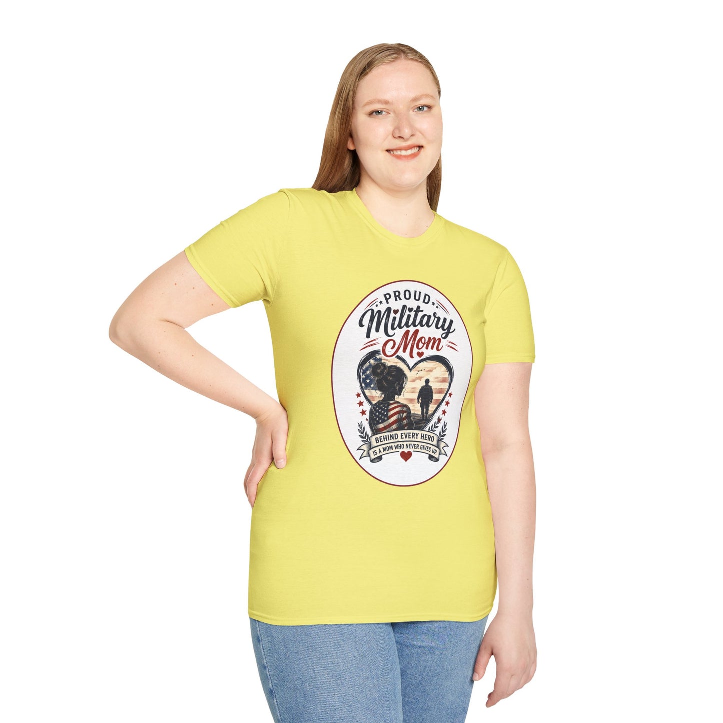 Proud Military Mom Unisex Softstyle T-Shirt