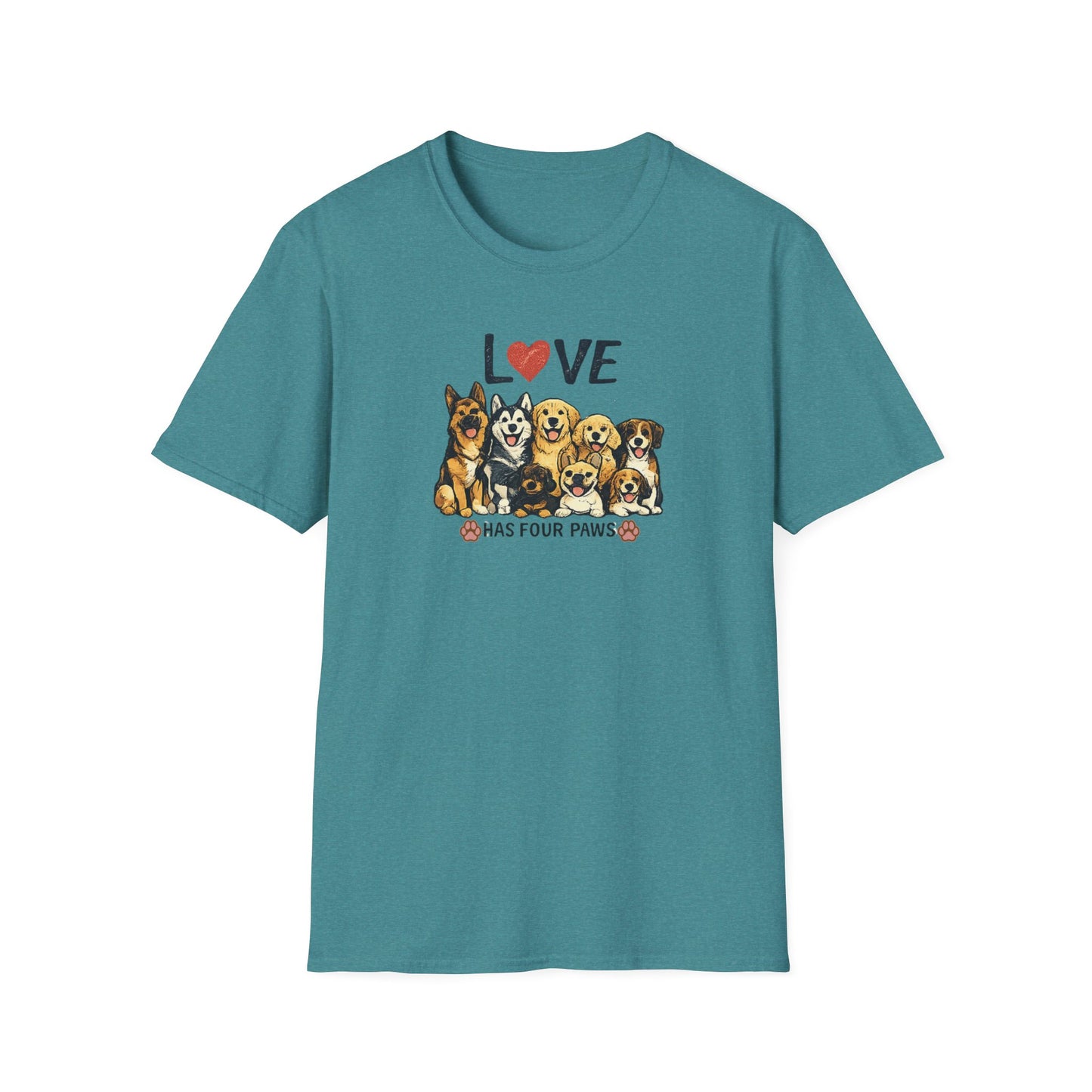 Love Has Four Paws Unisex Softstyle T-Shirt