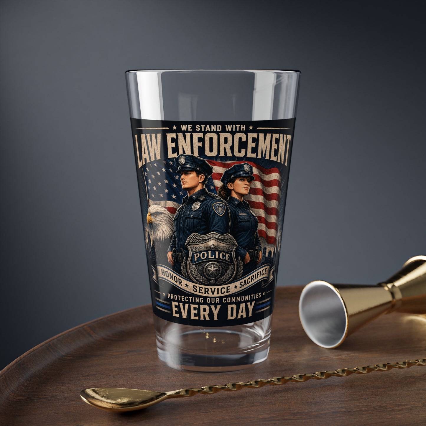 Law Enforcement Support Mixing Glass, 16oz