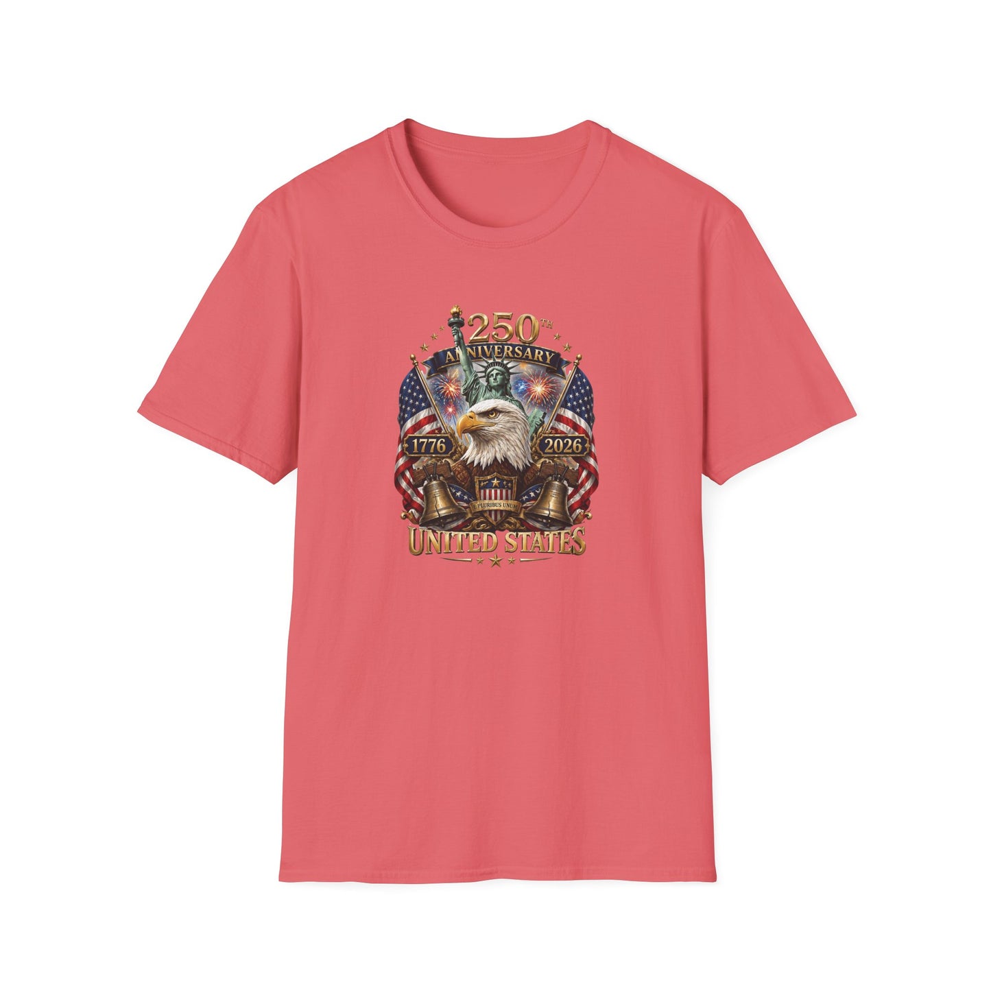 America 250: United States Eagle and Liberty Unisex Softstyle T-Shirt