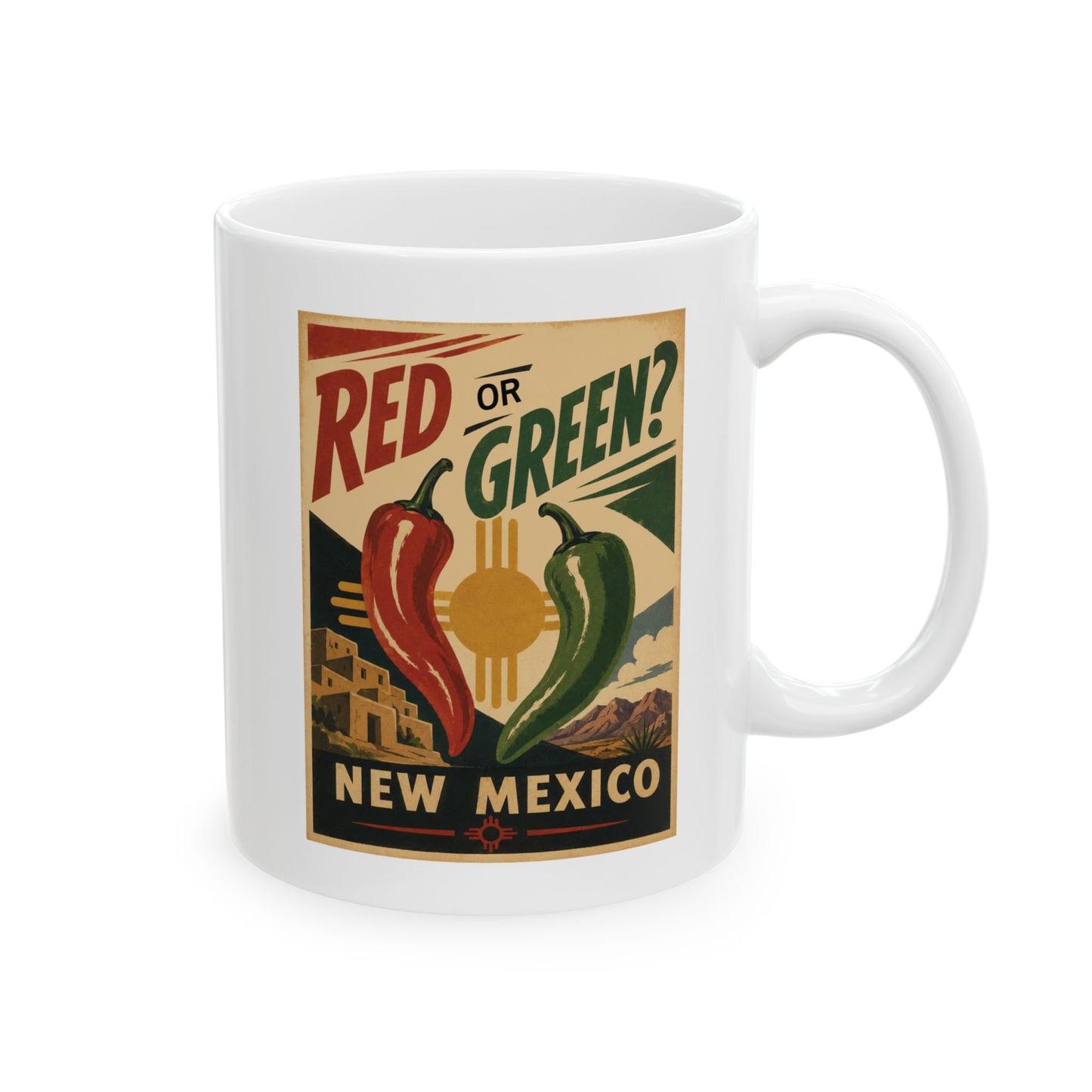 Red or Green? Ceramic Mug, (11oz, 15oz)