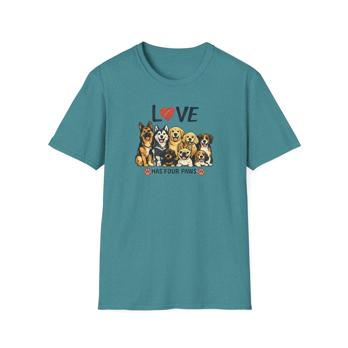 Love Has Four Paws Unisex Softstyle T-Shirt