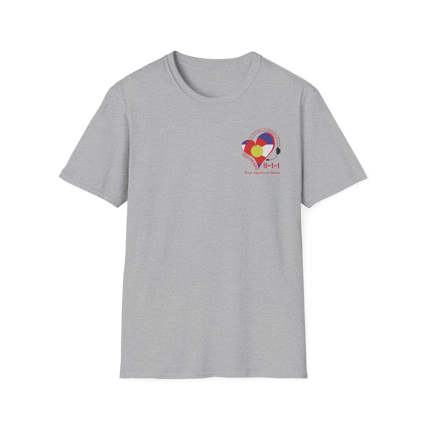 Colorado 911 Heartbeat (Pocket Personalized) Unisex Softstyle T-Shirt