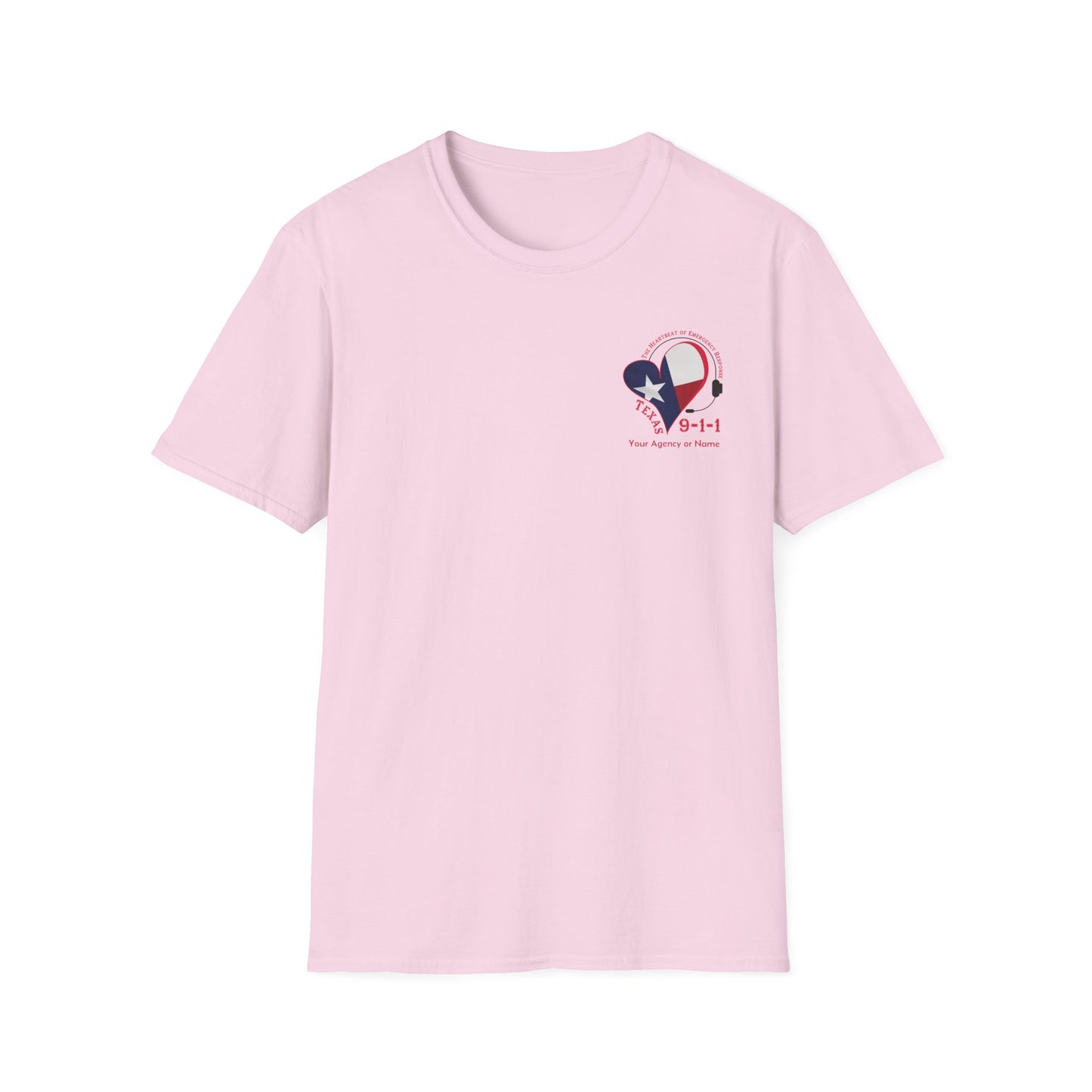 Texas 911 Heartbeat (Pocket Personalized) Unisex Softstyle T-Shirt