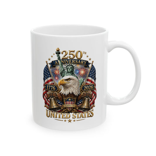 America 250: United States Eagle and Liberty Ceramic Mug, (11oz, 15oz)