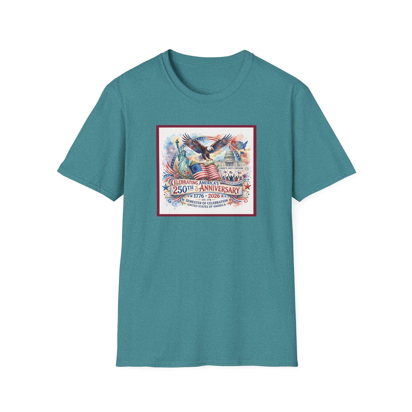America 250: Watercolor Unisex Softstyle T-Shirt