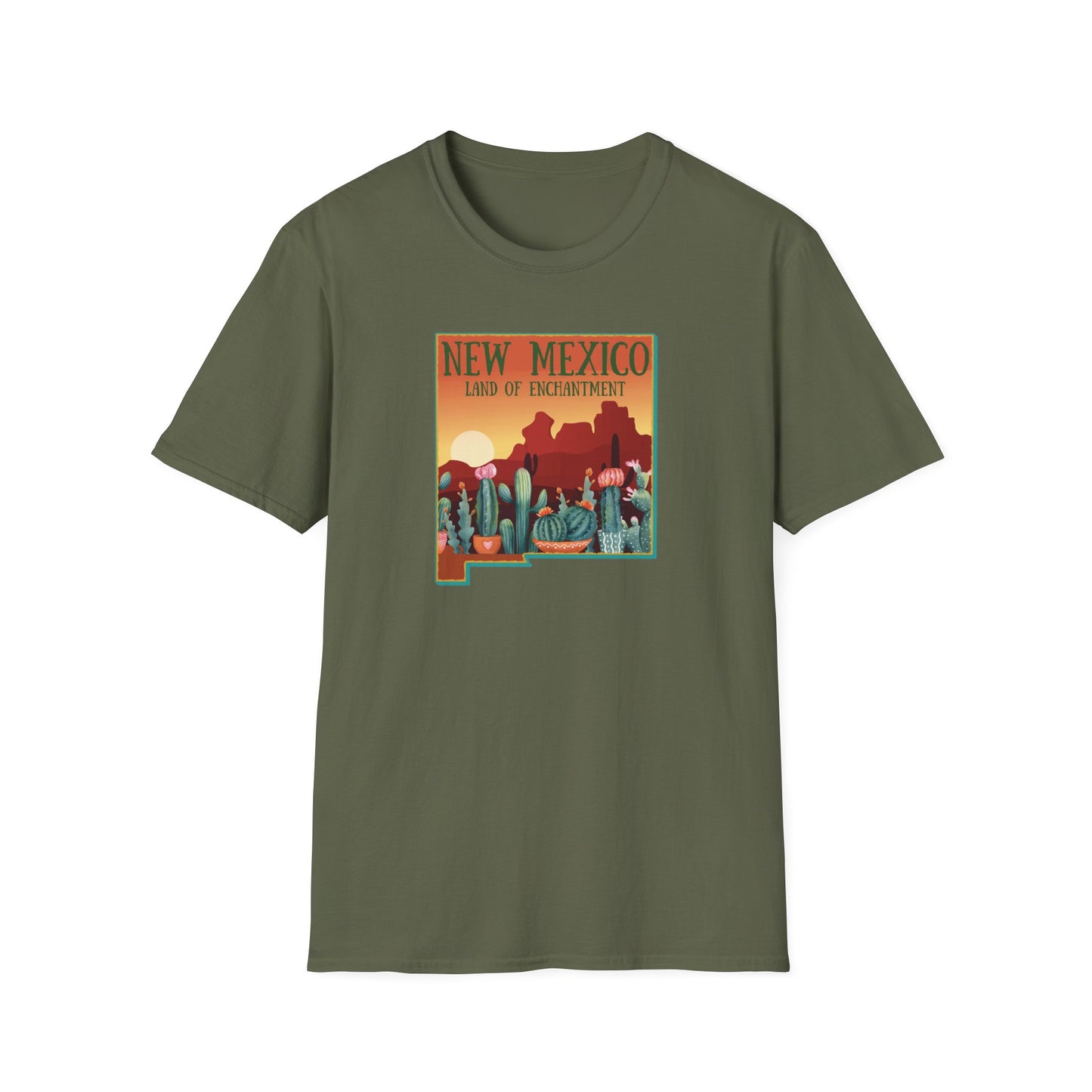 New Mexico: Land of Enchantment - Cacti Unisex Softstyle T-Shirt