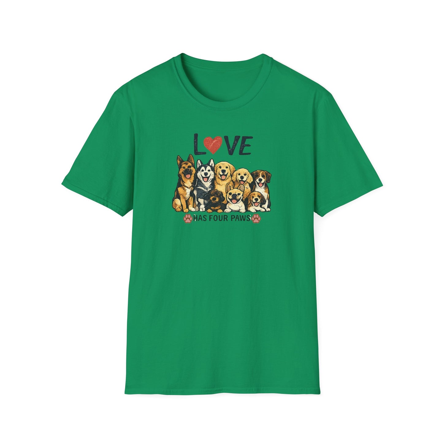 Love Has Four Paws Unisex Softstyle T-Shirt