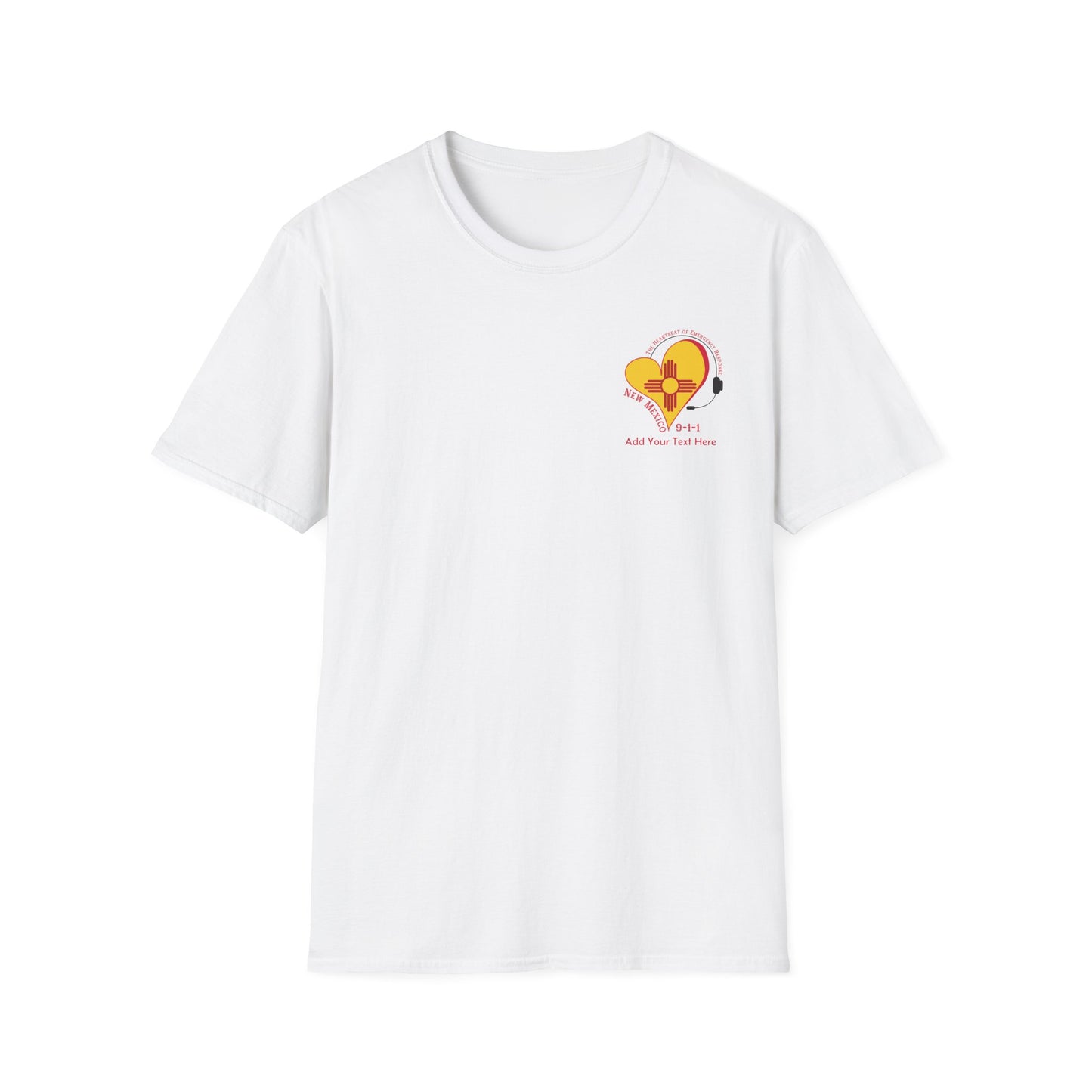 New Mexico 911 Heartbeat (Pocket Personalized) Unisex Softstyle T-Shirt