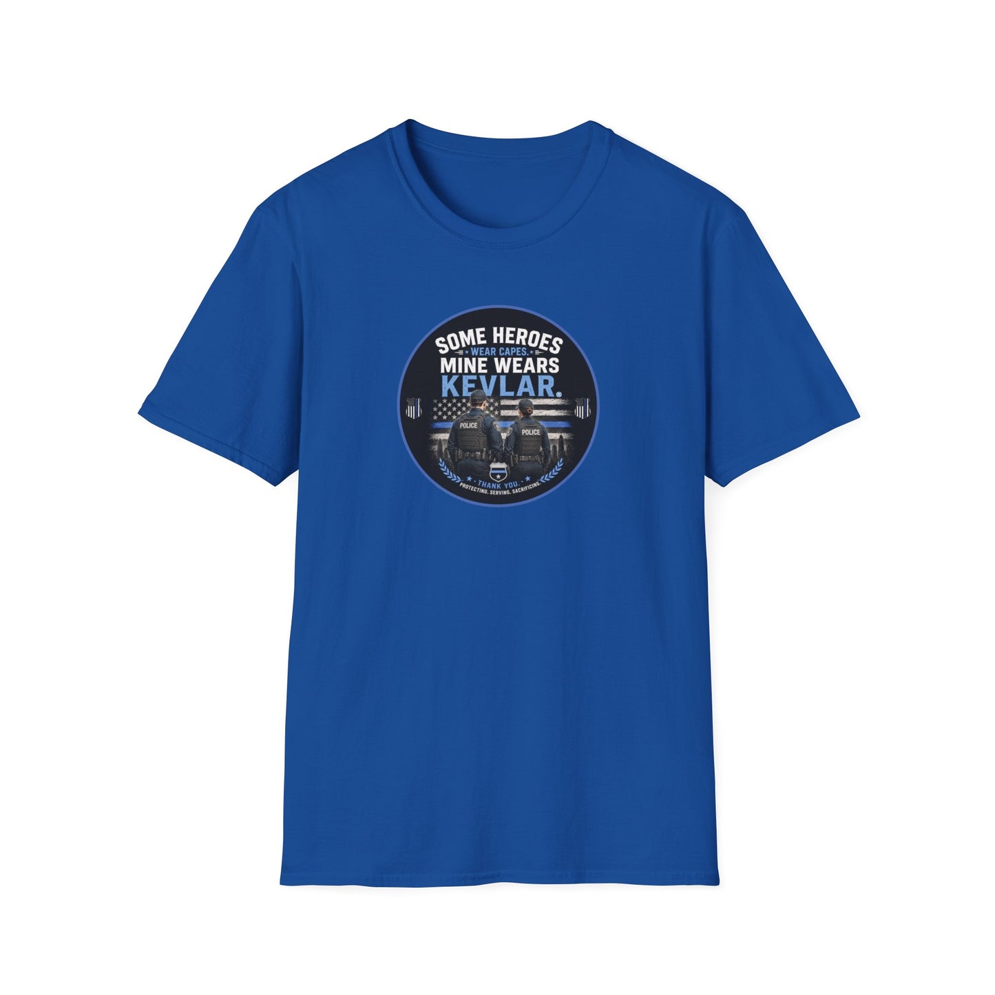 Police: My Hero Wears Kevlar Unisex Softstyle T-Shirt