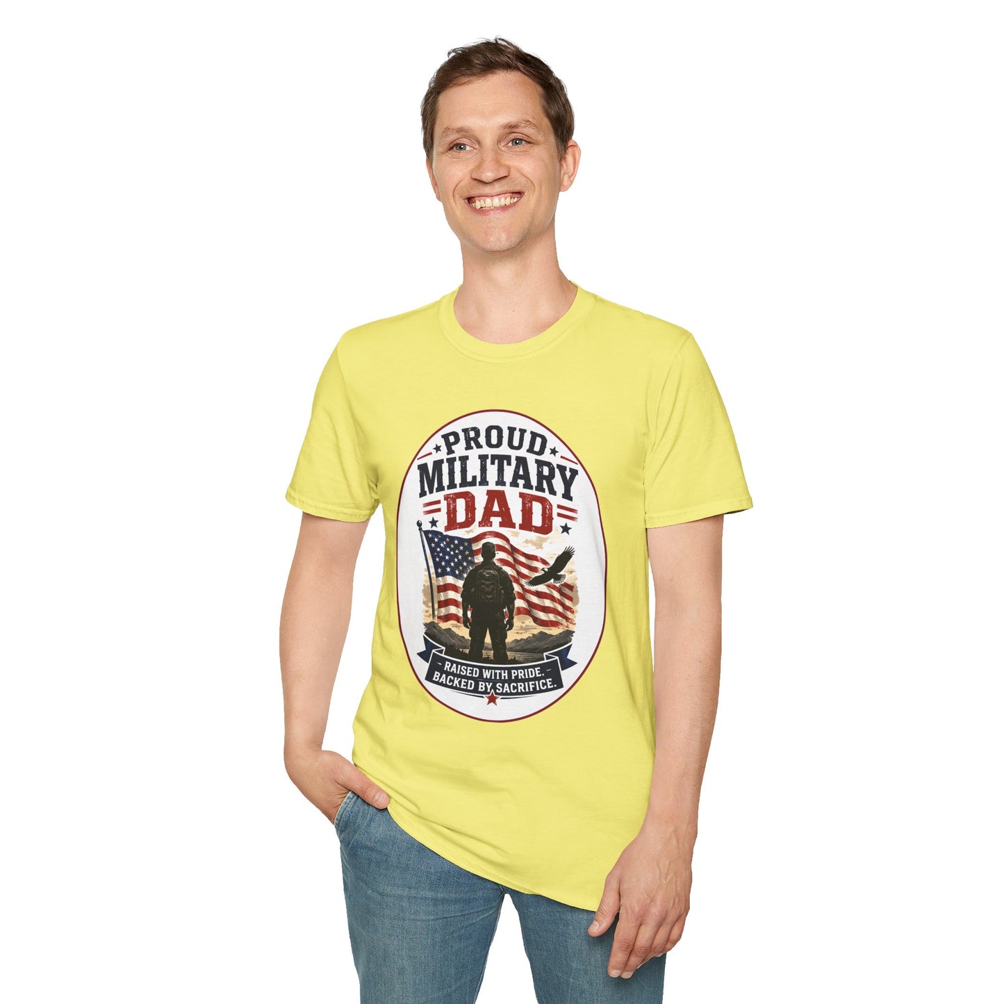 Proud Military Dad Unisex Softstyle T-Shirt