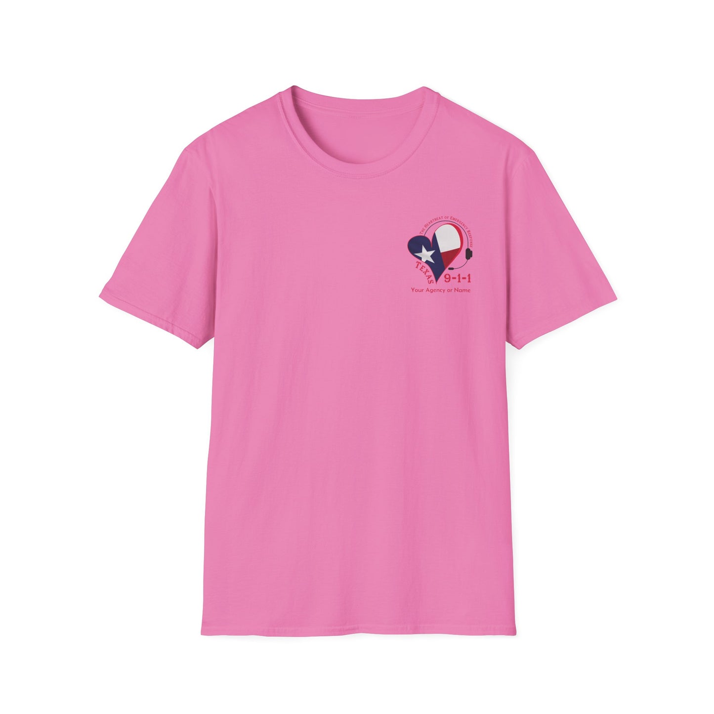 Texas 911 Heartbeat (Pocket Personalized) Unisex Softstyle T-Shirt