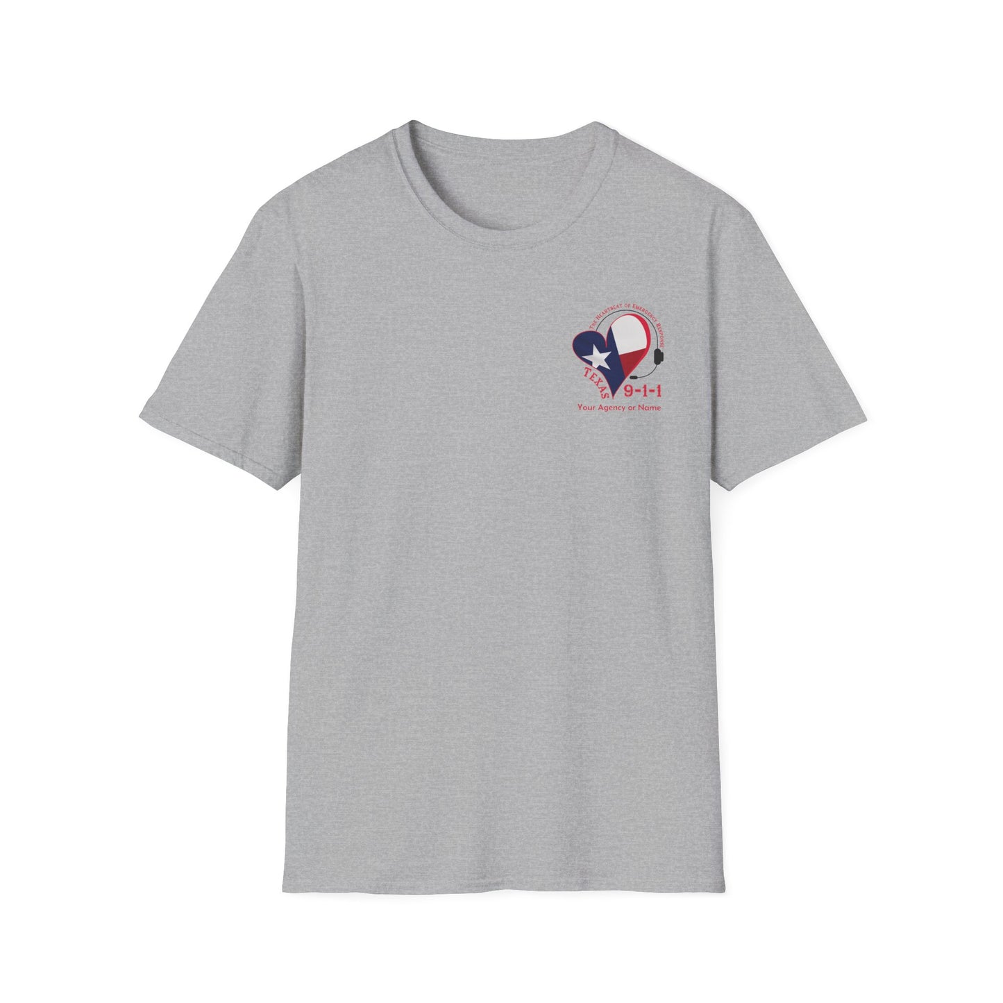 Texas 911 Heartbeat (Pocket Personalized) Unisex Softstyle T-Shirt