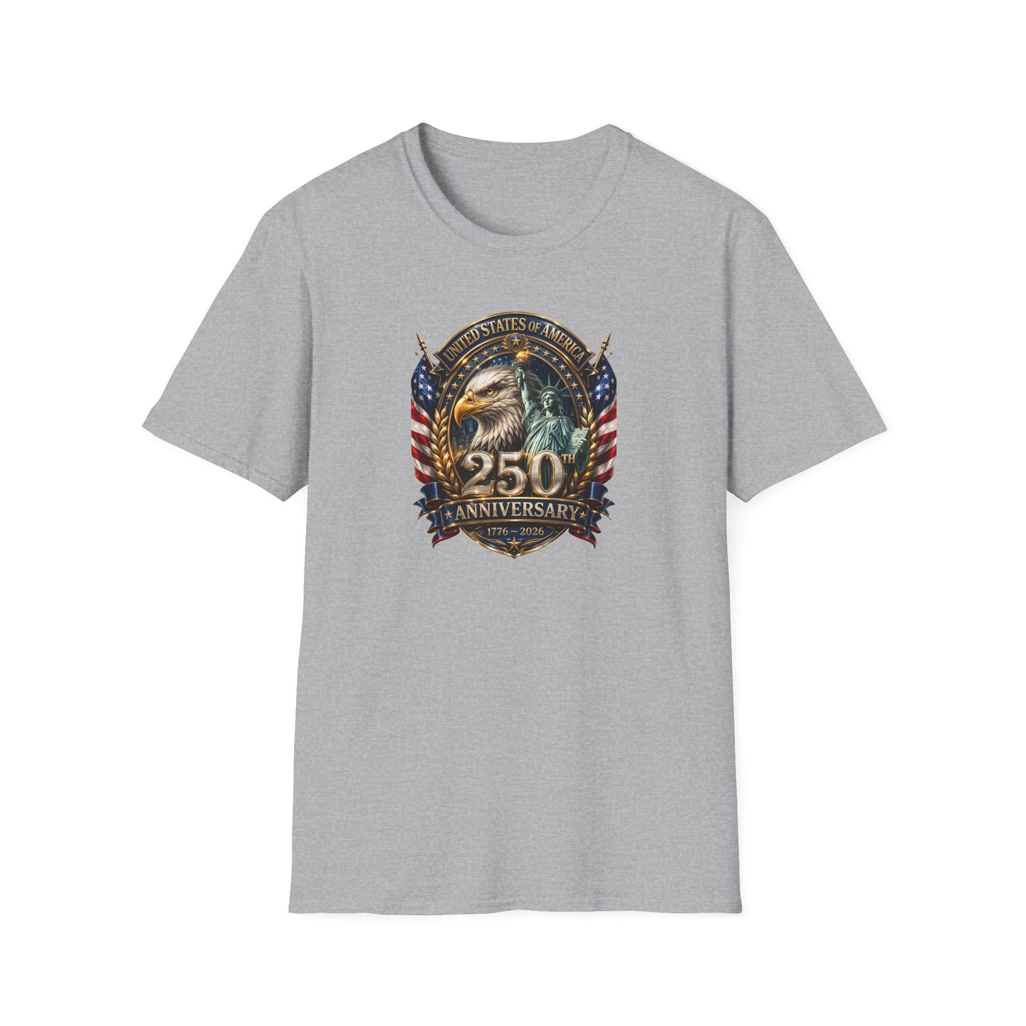 America 250: Eagle and Liberty Oval Shield Unisex Softstyle T-Shirt