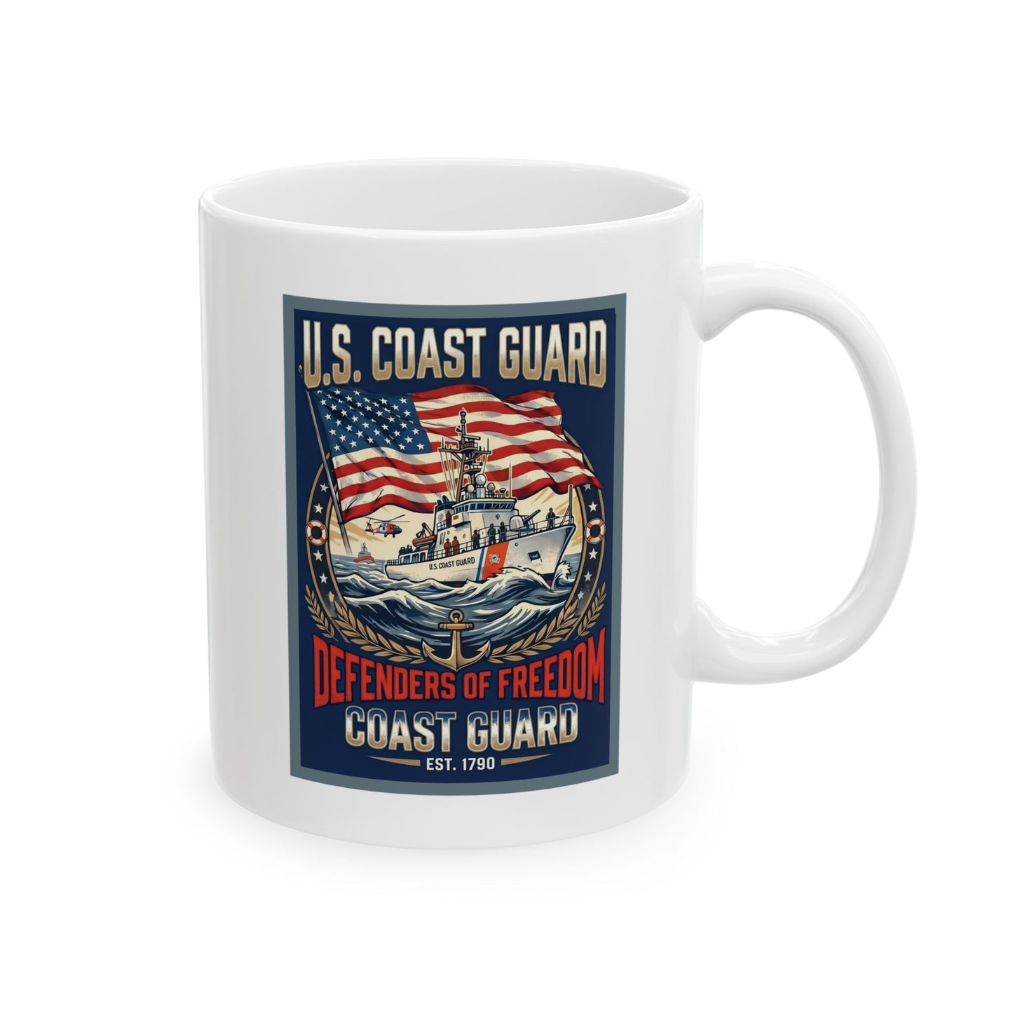 U.S. Coast Guard Defenders of Freedom Ceramic Mug (11oz, 15oz)
