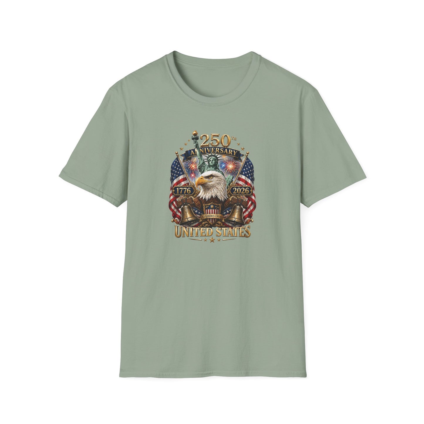 America 250: United States Eagle and Liberty Unisex Softstyle T-Shirt