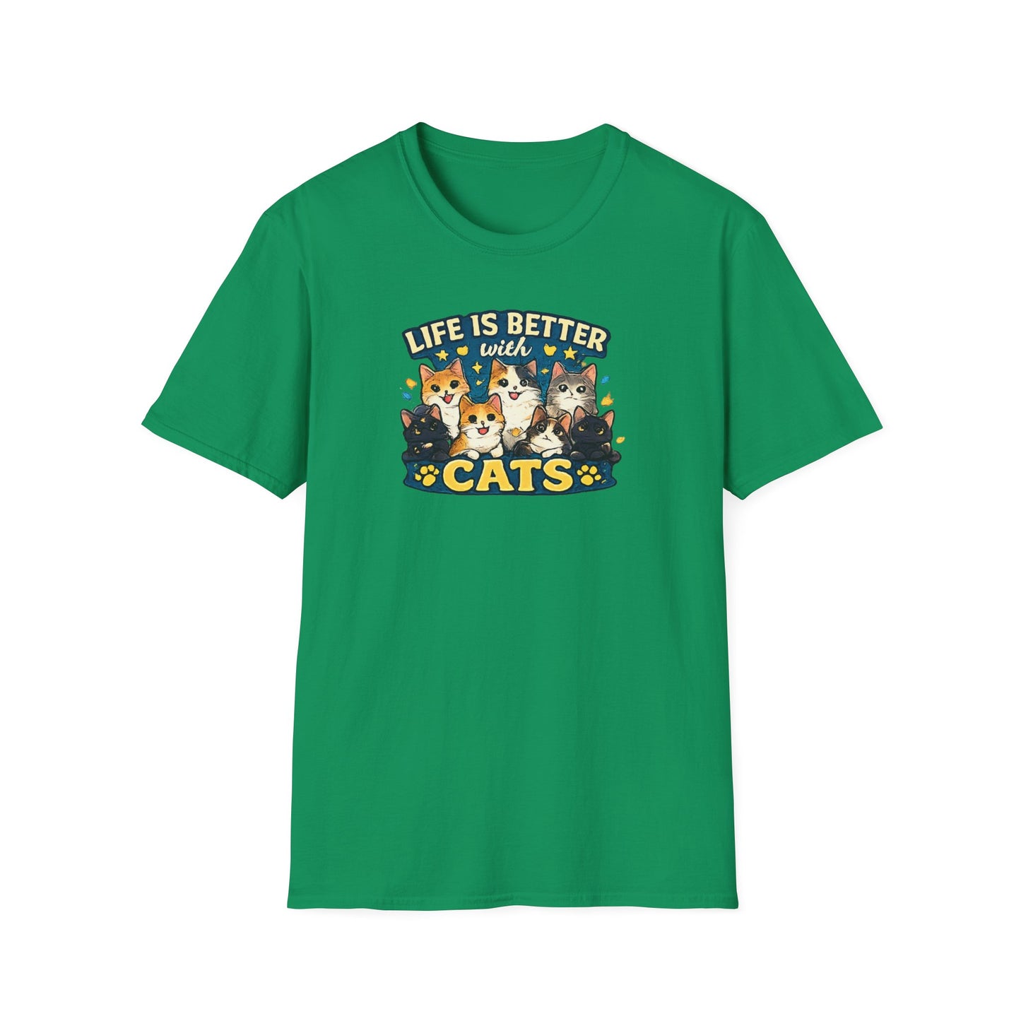 Life is Better with Cats Unisex Softstyle T-Shirt
