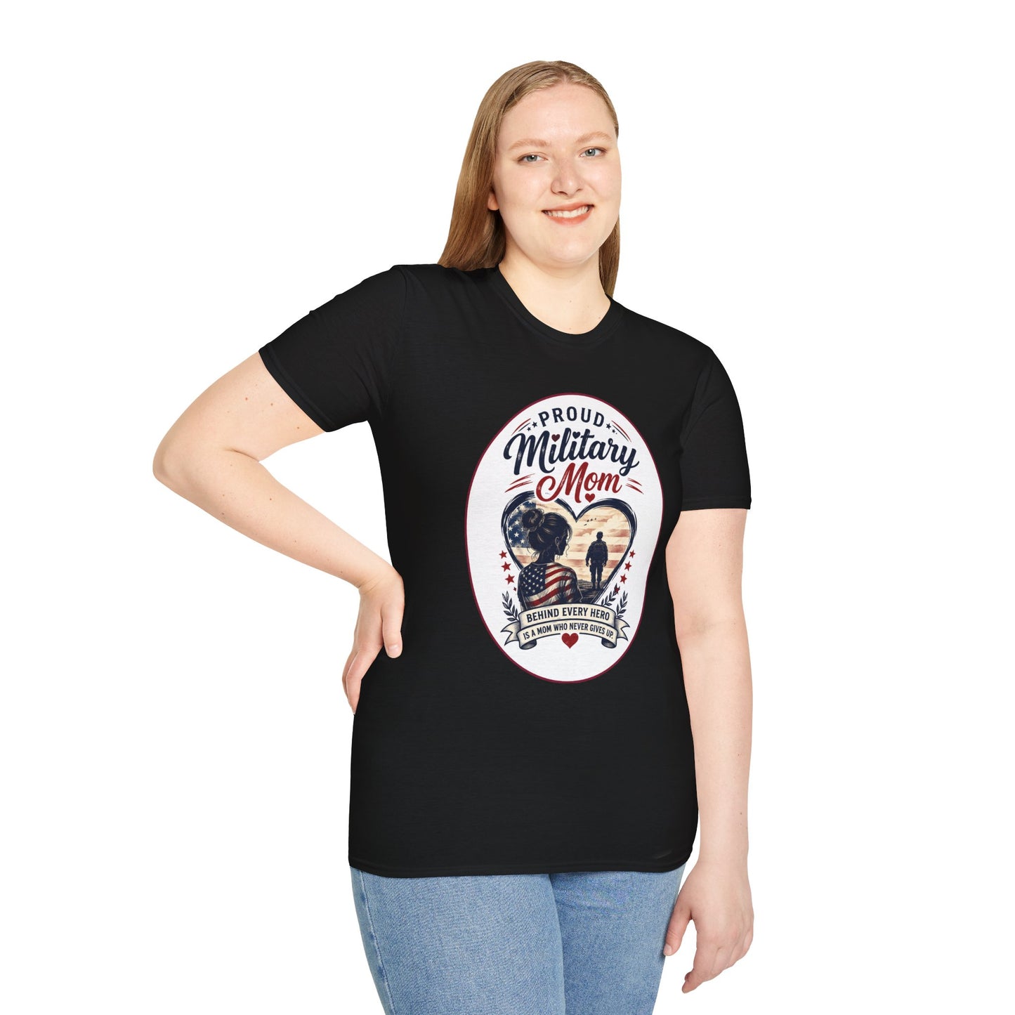 Proud Military Mom Unisex Softstyle T-Shirt