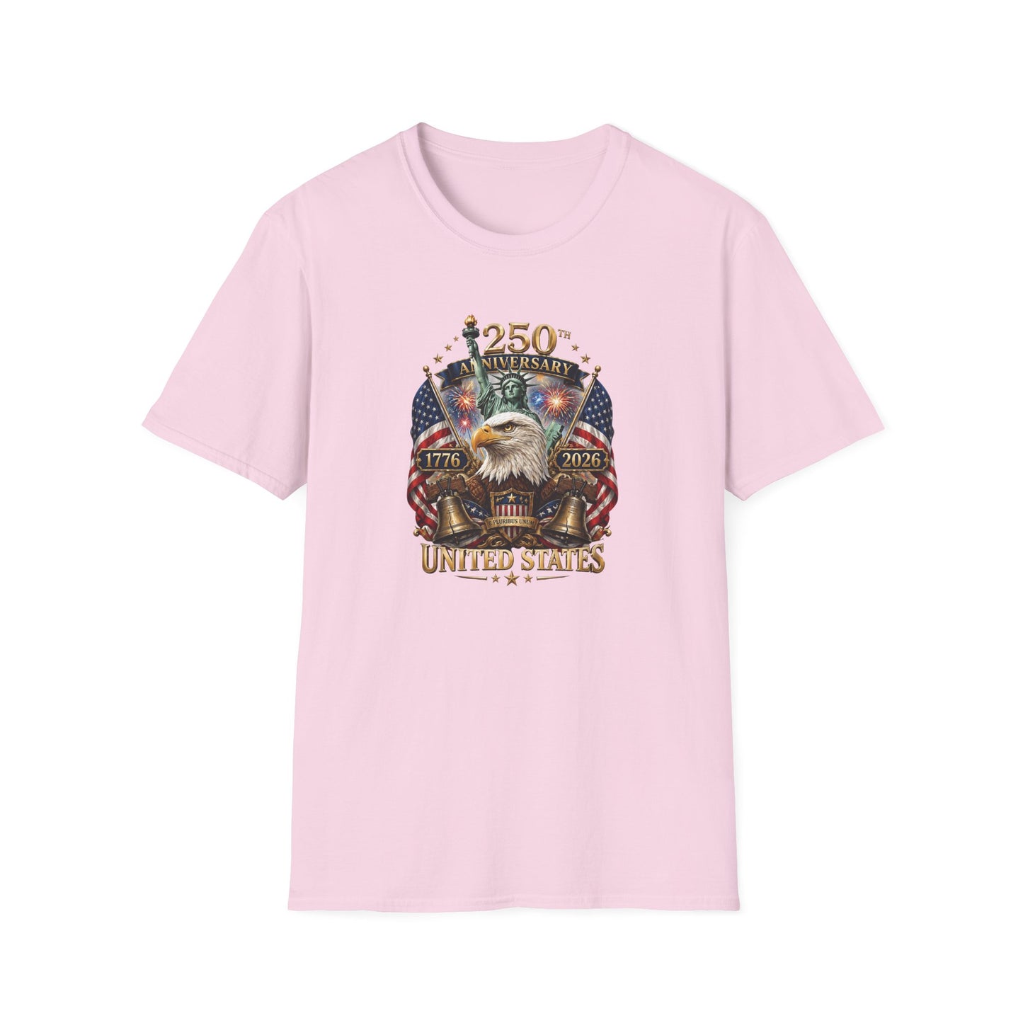 America 250: United States Eagle and Liberty Unisex Softstyle T-Shirt