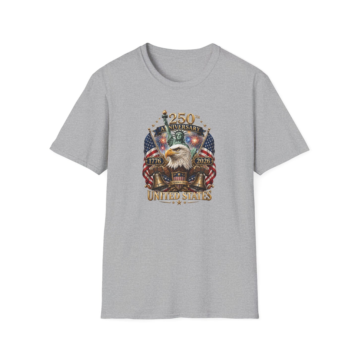 America 250: United States Eagle and Liberty Unisex Softstyle T-Shirt