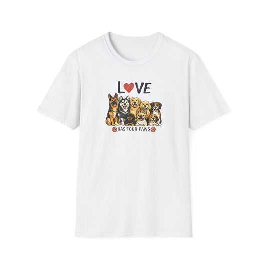 Love Has Four Paws Unisex Softstyle T-Shirt
