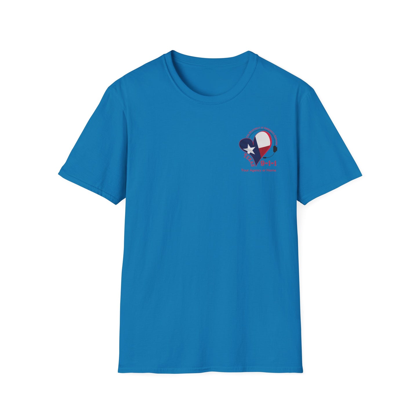 Texas 911 Heartbeat (Pocket Personalized) Unisex Softstyle T-Shirt