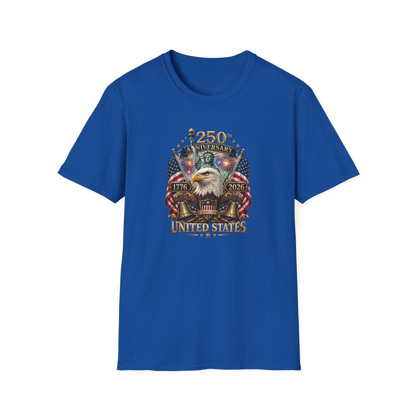 America 250: United States Eagle and Liberty Unisex Softstyle T-Shirt